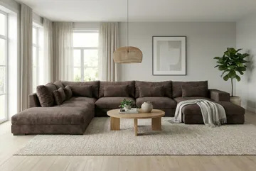 Dubai armlæn højre i stof - Mørkebrun - Møbler - Sofaer - Modulsofaer - Andre moduler til modulsofa