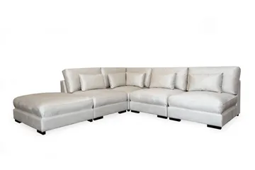 Dubai chaiselongsofa højre fløjl ekstra dyb - Hvid - Møbler - Sofaer - Modulsofaer - Komplet modulsofa