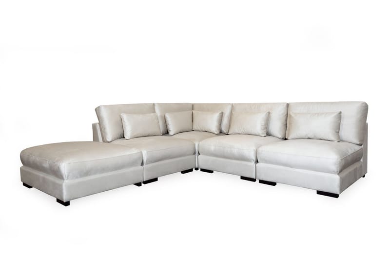 Dubai chaiselongsofa højre fløjl ekstra dyb - Hvid - Møbler - Sofaer - Modulsofaer - Komplet modulsofa