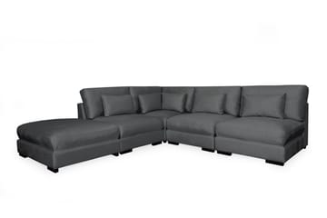 Dubai chaiselongsofa højre fløjl ekstra dyb - Mørkegrå - Møbler - Sofaer - Modulsofaer - Komplet modulsofa