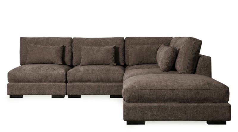 Dubai chaiselongsofa venstre ekstra dyb i Chenille - Mørkebrun - Møbler - Sofaer - Modulsofaer - Komplet modulsofa