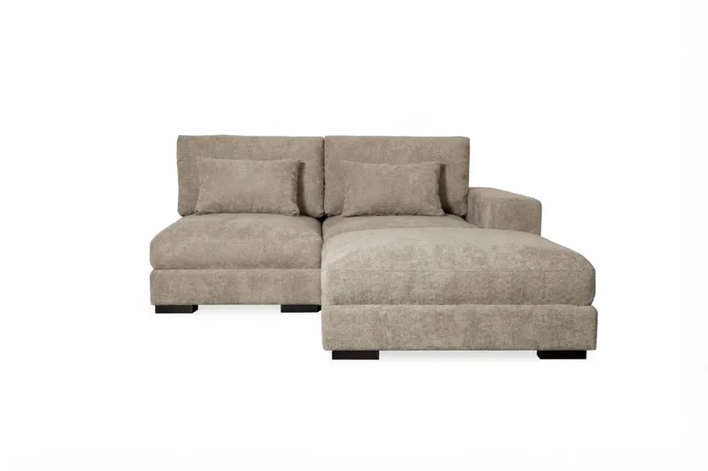 Dubai divansofa højre ekstra dyb i Chenille - Brun - Møbler - Sofaer - Modulsofaer - Komplet modulsofa