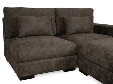 Dubai divansofa højre ekstra dyb i Chenille - Mørkebrun - Møbler - Sofaer - Modulsofaer - Komplet modulsofa