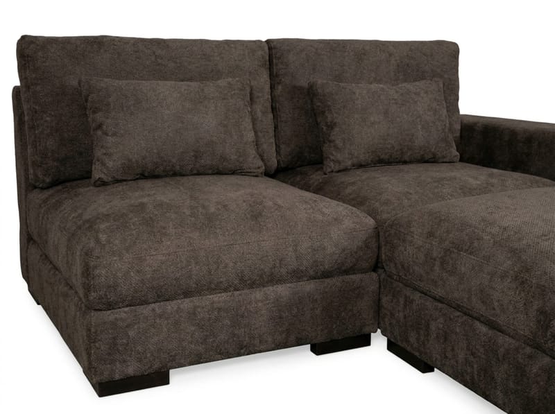 Dubai divansofa højre ekstra dyb i Chenille - Mørkebrun - M øbler - Sofaer - Modulsofaer - Komplet modulsofa
