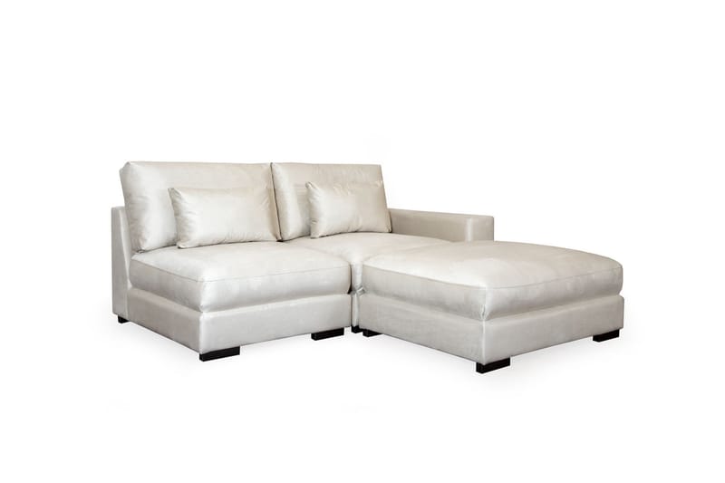 Dubai divansofa højre velour ekstra dyb - Hvid - Møbler - Sofaer - Modulsofaer - Komplet modulsofa