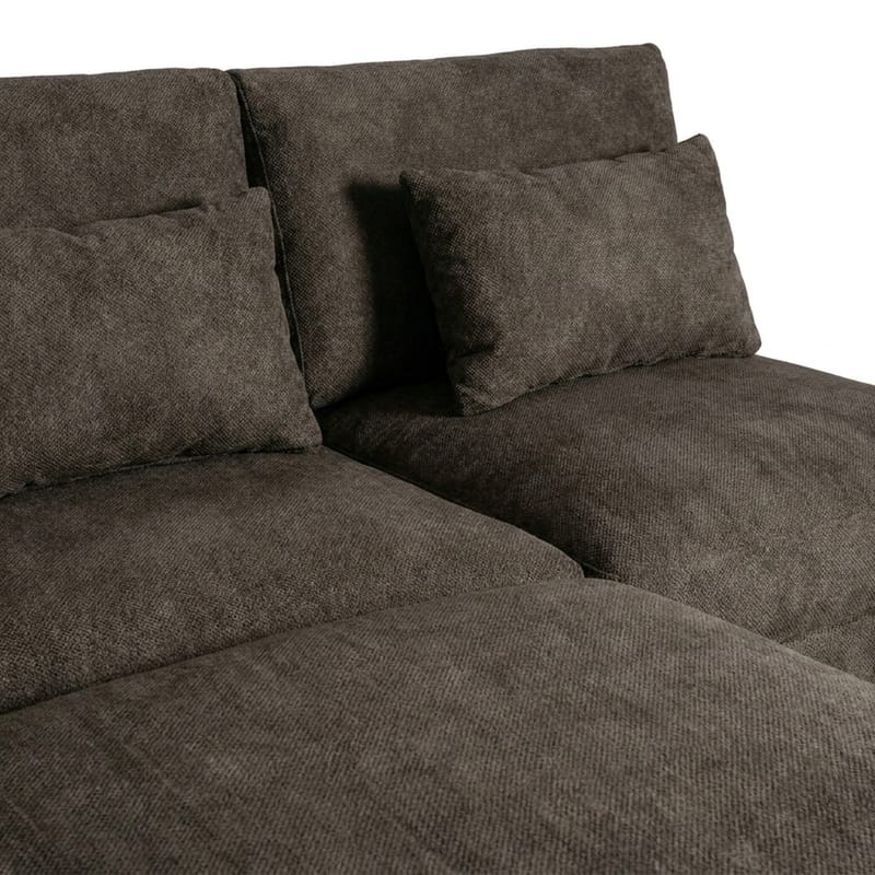 Dubai divansofa venstre ekstra dyb i Chenille - Mørkebrun - Møbler - Sofaer - Modulsofaer - Komplet modulsofa