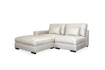 Dubai divansofa venstre velour ekstra dyb - Hvid - Møbler - Sofaer - Modulsofaer - Komplet modulsofa