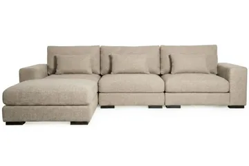 Dubai Ekstra dyb 4-personers modulsofa med divan højre i stof ekstra dyb - Brun - Møbler - Sofaer - Modulsofaer - Komplet modulsofa
