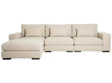 Dubai Ekstra dyb 4-personers modulsofa med divan højre i stof ekstra dyb - Beige - Møbler - Sofaer - Modulsofaer - Komplet modulsofa