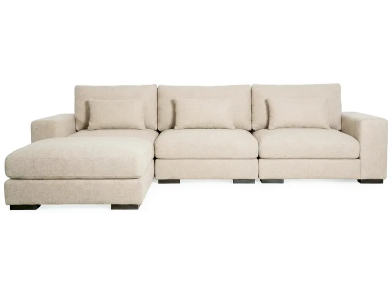 Dubai Ekstra dyb 4-personers modulsofa med divan højre i stof ekstra dyb - Lys beige - Møbler - Sofaer - Modulsofaer - Komplet modulsofa