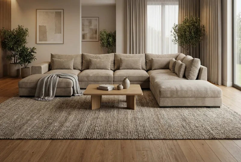 Dubai hjørnemodul i stof ekstra dyb - Beige/Grå - Møbler - Sofaer - Modulsofaer - Hjørnemodul