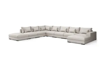 Dubai stor U-modulsofa, byggesystem med divan højre ekstra dyb - Lys / Beige - Møbler - Sofaer - Modulsofaer - Komplet modulsofa