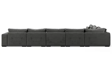 Dubai stor U-modulsofa Large med divan højre fløjl ekstra dyb - Mørkegrå - Møbler - Sofaer - Modulsofaer - Komplet modulsofa