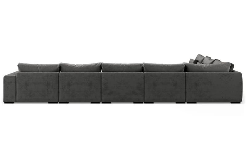 Dubai stor U-modulsofa Large med divan højre fløjl ekstra dyb - Mørkegrå - Møbler - Sofaer - Modulsofaer - Komplet modulsofa