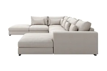 Dubai stor U-modulsofa med divan højre 432 cm ekstra dyb - Beige - Møbler - Sofaer - Modulsofaer - Komplet modulsofa