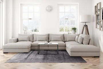 Dubai stor U-modulsofa med divan venstre 432 cm ekstra dyb - Beige - Møbler - Sofaer - Modulsofaer - Komplet modulsofa