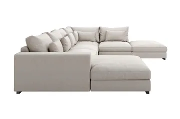 Dubai stor U-modulsofa med divan venstre 432 cm ekstra dyb - Beige - Møbler - Sofaer - Modulsofaer - Komplet modulsofa