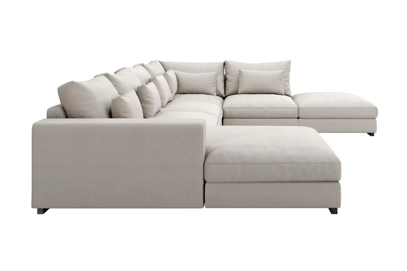 Dubai stor U-modulsofa med divan venstre 432 cm ekstra dyb - Beige - Møbler - Sofaer - Modulsofaer - Komplet modulsofa