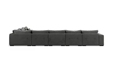 Dubai stor U-modulsofa med divan venstre fløjl 527 cm ekstra dyb - Mørkegrå - Møbler - Sofaer - Modulsofaer - Komplet modulsofa