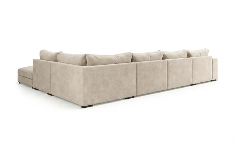 Dubai Stor U Sofa modul med Chaiselong Venstre Ekstra dyb - Beige - Møbler - Sofaer - Modulsofaer - Komplet modulsofa