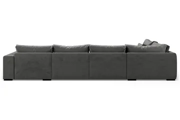 Dubai stor U-sofa modul med divan højre fløjl ekstra dyb - Mørkegrå - Møbler - Sofaer - Modulsofaer - Komplet modulsofa