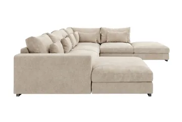 Dubai stor U-sofa modul med divan venstre ekstra dyb i Chenille - Beige - Møbler - Sofaer - Modulsofaer - Komplet modulsofa