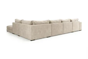 Dubai stor U-sofa modul med divan venstre ekstra dyb i Chenille - Beige - Møbler - Sofaer - Modulsofaer - Komplet modulsofa