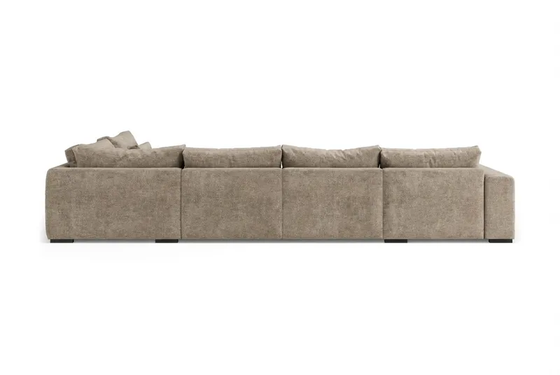 Dubai stor U-sofa modul med divan venstre ekstra dyb i Chenille - Brun - Møbler - Sofaer - Modulsofaer - Komplet modulsofa