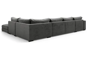 Dubai stor U-sofa modul med divan venstre fløjl ekstra dyb - Mørkegrå - Møbler - Sofaer - Modulsofaer - Komplet modulsofa