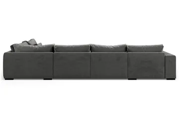Dubai stor U-sofa modul med divan venstre fløjl ekstra dyb - Mørkegrå - Møbler - Sofaer - Modulsofaer - Komplet modulsofa