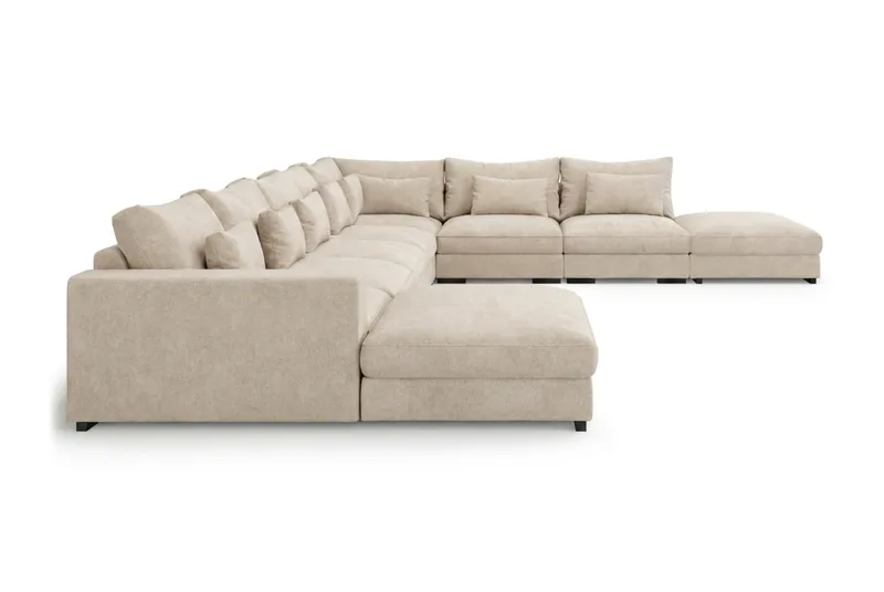 Dubai U-modulsofa Large med Chaiselong Venstre ekstra dyb - Beige - Møbler - Sofaer - Modulsofaer - Komplet modulsofa