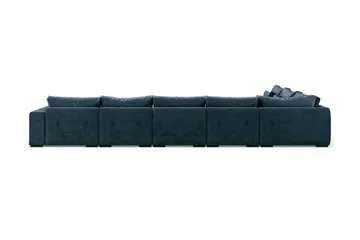 Dubai U-modulsofa Large med divan højre fløjl ekstra dyb - Blå - Møbler - Sofaer - Modulsofaer - Komplet modulsofa