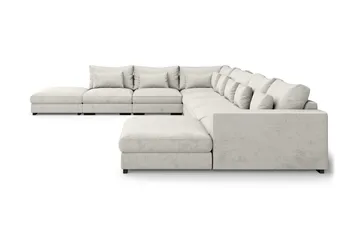 Dubai U-modulsofa Large med divan højre fløjl ekstra dyb - Hvid - Møbler - Sofaer - Modulsofaer - Komplet modulsofa