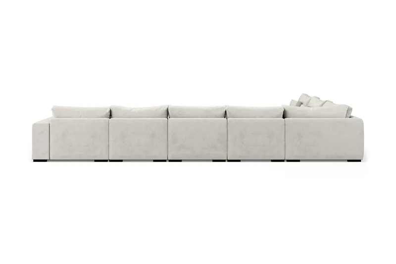 Dubai U-modulsofa Large med divan højre fløjl ekstra dyb - Hvid - Møbler - Sofaer - Modulsofaer - Komplet modulsofa
