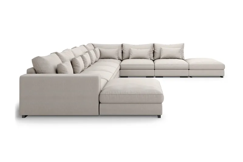 Dubai U-modulsofa Large med divan venstre ekstra dyb - Beige - Møbler - Sofaer - Modulsofaer - Komplet modulsofa