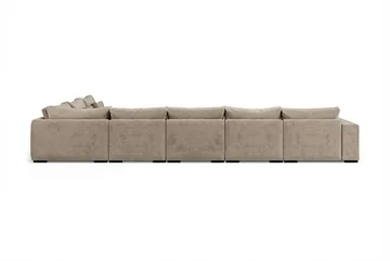 Dubai U-modulsofa Large med divan venstre ekstra dyb i Chenille - Brun - Møbler - Sofaer - Modulsofaer - Komplet modulsofa
