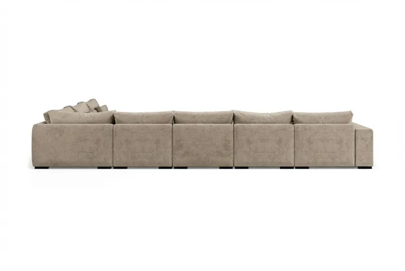 Dubai U-modulsofa Large med divan venstre ekstra dyb i Chenille - Brun - Møbler - Sofaer - Modulsofaer - Komplet modulsofa