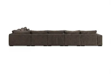 Dubai U-modulsofa Large med divan venstre ekstra dyb i Chenille - Mørkebrun - Møbler - Sofaer - Modulsofaer - Komplet modulsofa