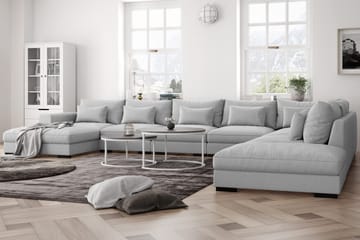 Dubai U-modulsofa Large med divan venstre ekstra dyb - lysegrå - Møbler - Sofaer - Modulsofaer - Komplet modulsofa