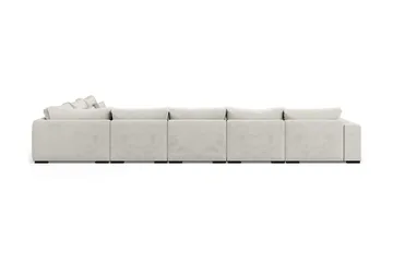 Dubai U-modulsofa Large med divan venstre fløjl ekstra dyb - Hvid - Møbler - Sofaer - Modulsofaer - Komplet modulsofa