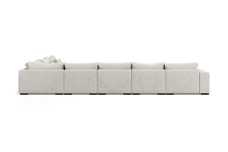 Dubai U-modulsofa Large med divan venstre fløjl ekstra dyb - Hvid - Møbler - Sofaer - Modulsofaer - Komplet modulsofa