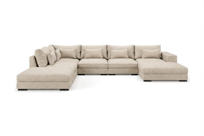 Dubai U-modulsofa med Chaiselong Højre ekstra dyb - Beige - Møbler - Sofaer - Modulsofaer - Komplet modulsofa