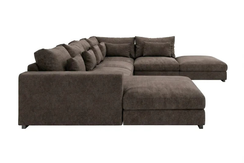 Dubai U-modulsofa med Chaiselong Højre - Mørkebrun - Møbler - Sofaer - Modulsofaer - Komplet modulsofa