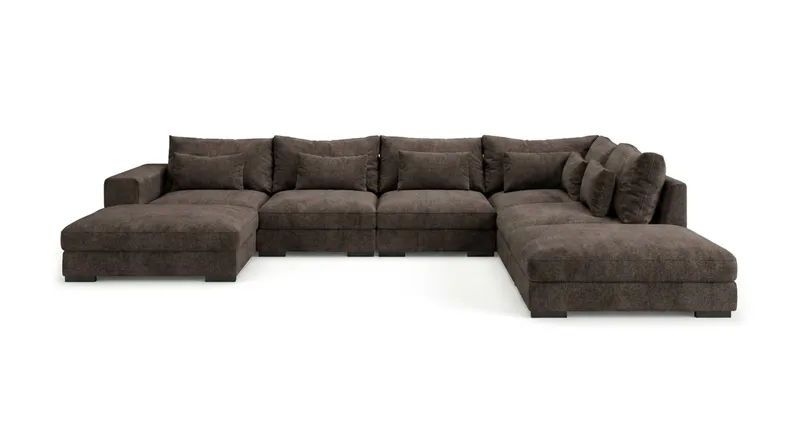 Dubai U-modulsofa med Chaiselong Højre - Mørkebrun - Møbler - Sofaer - Modulsofaer - Komplet modulsofa