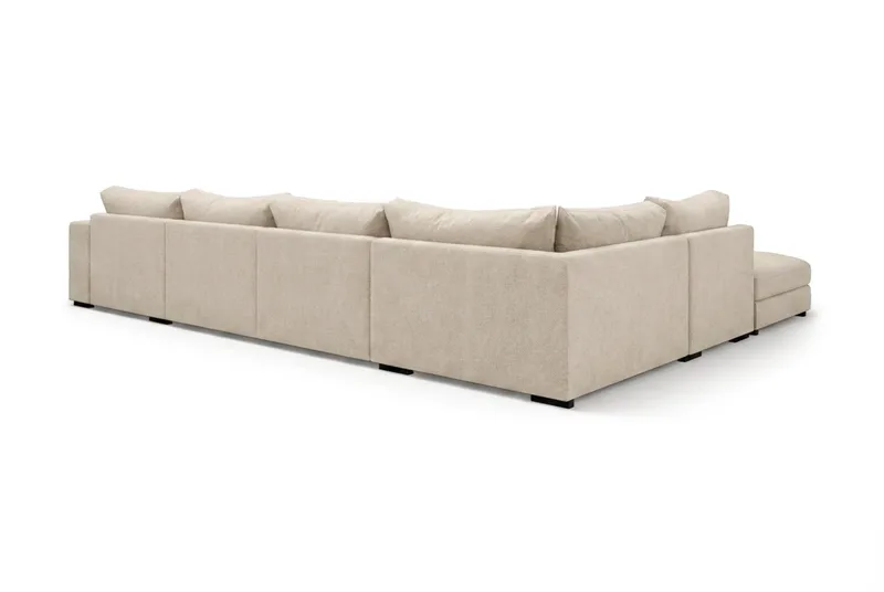 Dubai U-modulsofa med divan højre ekstra dyb i Chenille - Beige - Møbler - Sofaer - Modulsofaer - Komplet modulsofa