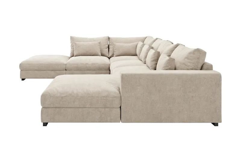 Dubai U-modulsofa med divan højre ekstra dyb i Chenille - Beige - Møbler - Sofaer - Modulsofaer - Komplet modulsofa