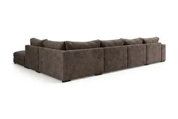Dubai U-modulsofa med divan højre ekstra dyb i Chenille - Mørkebrun - Møbler - Sofaer - Modulsofaer - Komplet modulsofa