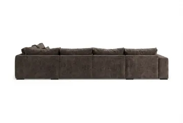Dubai U-modulsofa med divan højre ekstra dyb i Chenille - Mørkebrun - Møbler - Sofaer - Modulsofaer - Komplet modulsofa