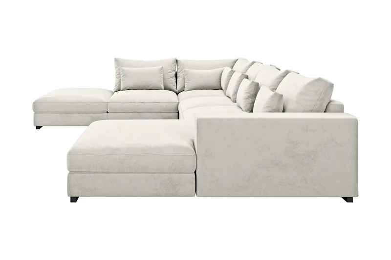 Dubai U-modulsofa med divan højre fløjl ekstra dyb - hvid - Møbler - Sofaer - Modulsofaer - Komplet modulsofa