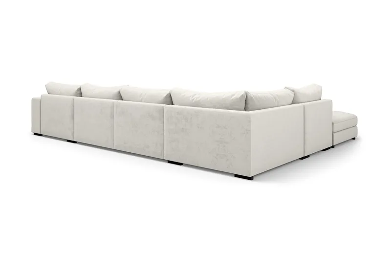 Dubai U-modulsofa med divan højre fløjl ekstra dyb - hvid - Møbler - Sofaer - Modulsofaer - Komplet modulsofa